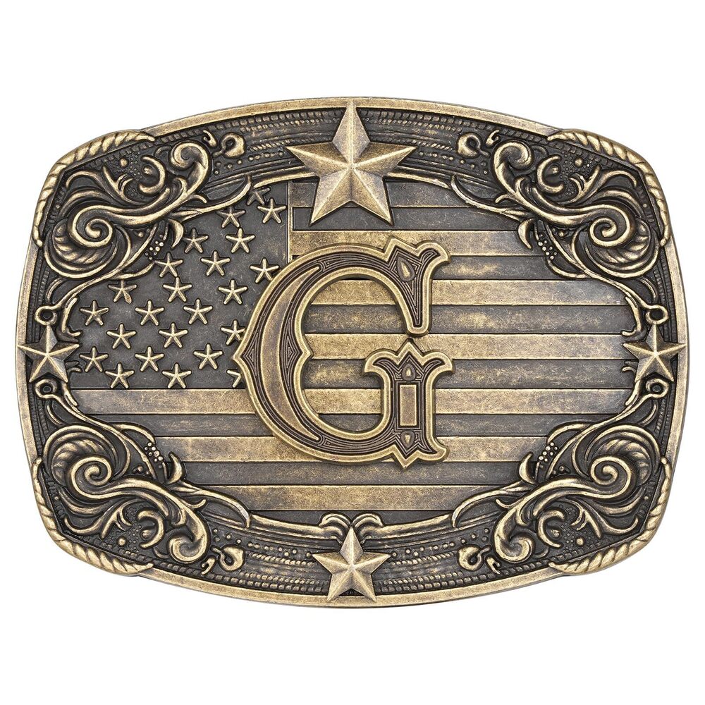 3288 Western Belt Buckle Initial Letter ABCDJRM to Z Rodeo Cowboy Belt